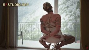 Sunmari is Tightly Bound on a Chair - Tied Tits and Various Gags (UHD 4K MP4)