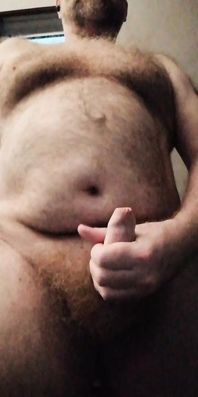 Blowing Huge Load of Daddy Bear Cream