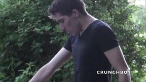 twink fucked outdoor in the car by discret straine boy