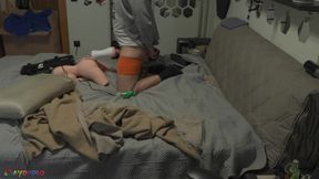 Masturbating my man-meat in plow machine - unbelivable ejaculation!