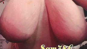samantha 38g whispers naughty words while focusing camera on big natural boobs