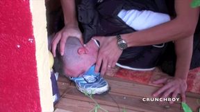 total sneaker and foot humliation for slut twink and french badboy