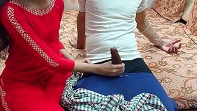 Indian step-mom caught me jerking and helped me cum with her tiny ass