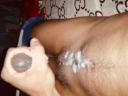 Uncut dick loads of hot Cumshooting  so hard all over belly button