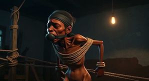 Frail African Girl Bound - Desperate &amp; Craving Cock Deep Inside