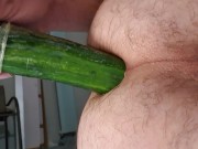 Huge cucumber in my tigh ass