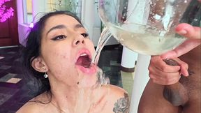 Latina anal slut gets double BBC in 3some bondage scene