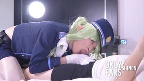 Shemale cosplayer gets destroyed by relentless handjob until cum everywhere