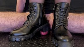 Aggressive Bootjob in Leather Combat Boots - Tamystarly - Cock Balls Crush Trample, CBT, Trampling, Shoejob, Stomping
