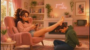 Barefoot Gamer Girl Domination