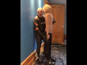 Swim team captain humps dummy track hunk