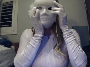 Masked Girl in White Pt4! A shy masked girl shows you her carnival mask :3