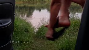 Straight Guy In Boxers Bathes In The River And Then Cums Powerfully