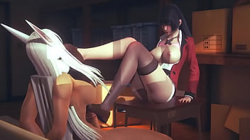 Kakegurui BNH - Yumeko Jabami footjob to Usagiyama Futanari - Japanese Asian Manga Anime Game Porn