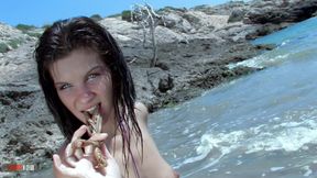 Jessica Blue as a Mermaid, This Blue Eyed Babe Is Sttripong at the Beach