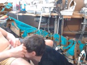 blond dude gets dick sucked by FTM trans bf, fucks and breeds