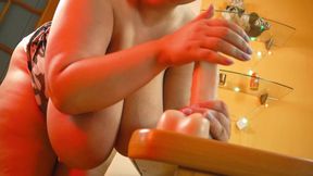 Huge Tits MILF Bouncing on Big Dildo