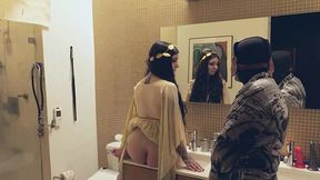 Lily Thot manifests at the Toilet Goddess for rough anal play