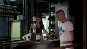 gay suck the striaght barman in public club