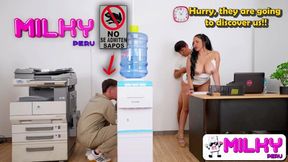 Horny Slut Accepts DP from Boss and Janitor