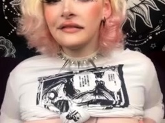 Teagan Tgirl Anal Masturbation With Dildo In Fishnet