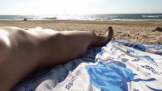 AT THE BEACH I take off my underwear a voyeur turns around me