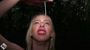 hot blonde teen cum slut grace harper loves sucking doggers cocks and letting them cover her in hot cum