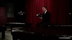 Redhead slut and her friend love sharing two hard dicks