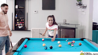 Playing pool with beautifl MILF Freya