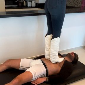 Mistress Blondie - Cowboy Boots & Barefoot Trampling