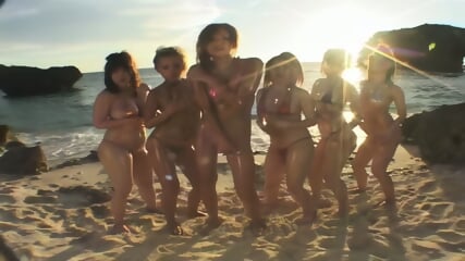 micro bikini oily beach dance party(upsacled)