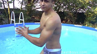 Flexing and posing in the pool gypsy rodrigo rossallini