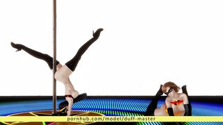 Helen Parr & Violet Parr Hot Dance Naked (Incredibles, Elastigirl, Cosplay, No-sex)