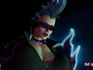 Breasty tgirl Bonny bangs hot beauty raw in darksome cyberpunk corner – hardcore anal & unfathomable mouth