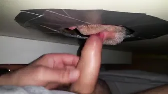 Amateur daddy gets blown through a glory hole