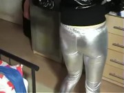 Young Babe In Nylon Pantyhose Encasement Mask Fetish - 2/2