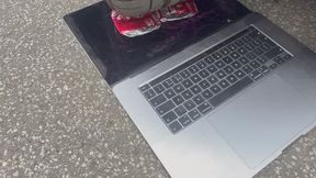 BMW 330e Drives Over MacBook & Cans in Huge Platform Boots