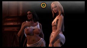 Horny video game babes seduce Kratos from GoW 3