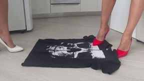 Wiping our Dirty shoes on your Black T Shirt T