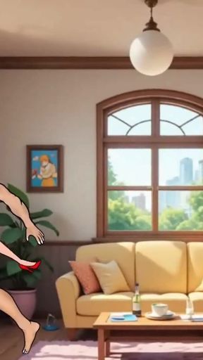 24 Year Old Girl Gets Hard Fucked by 36 Year Old Man in Living Room - Cartoon Animation   Clip 2