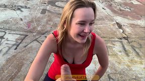 BUSTED! Blonde Porn hoe CAUGHT filming in PUBLIC by strangers! Wheel of Misfortune earns it'_s name!