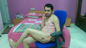 Sexy sissy crossdresser Sweet Lollipop in  sexy lingerie and thong.