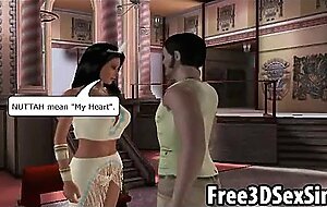 Two sexy 3d cartoon hotties sucking and fucking a stud