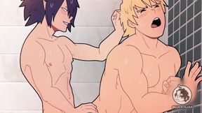 Car Toon - Tamaki Vs Mirio In The Gym Shower, Gay Porn Version Of The Anime My Hero Academia