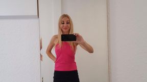 Ukrainian Skinny Blonde takes Selfie... touching allowed!