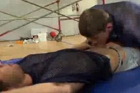 Straight Buddies Mess Around In Gym