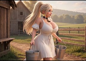 Lonely Farm Girl Receives a Divine Blessing From the Gods After Years Without a Thick Cock (AI generated)