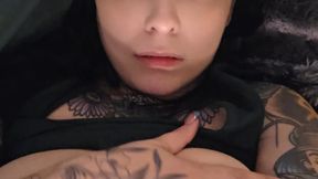 Naomi begs for your cum with her big natural titties out