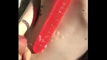 Cumshot on dildo