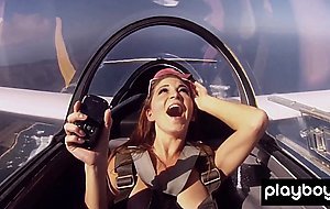 Naked badass Talor Paige and her big boobed GFs take a fly on a glider